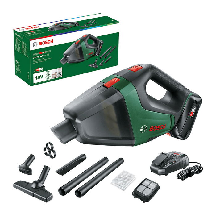 Bosch UniversalVac 18 Aspiradora Seco Húmedo con Batería, 2.5Ah