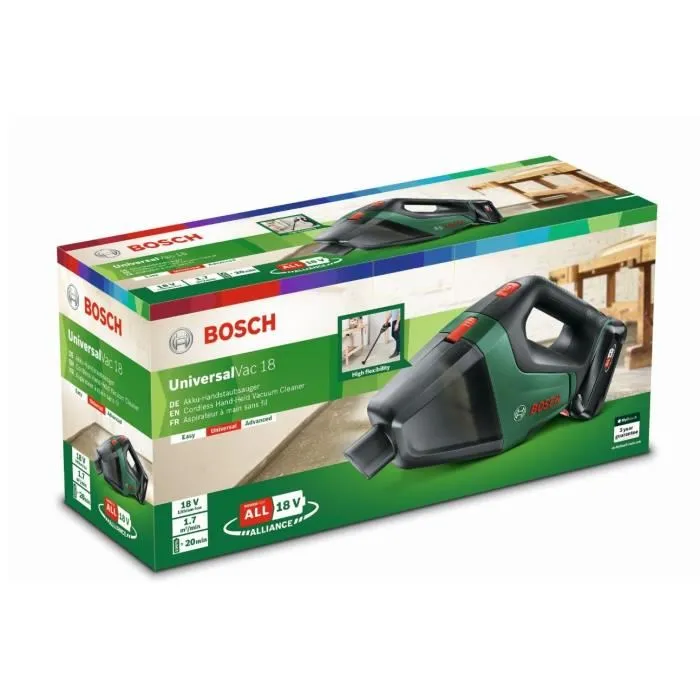 Bosch UniversalVac18 Aspirador de mano inalámbrico, 1 batería 2,5Ah, SET Bosch UniversalVac18 Aspirador de mano inalámbrico, 1 batería 2,5Ah, SET