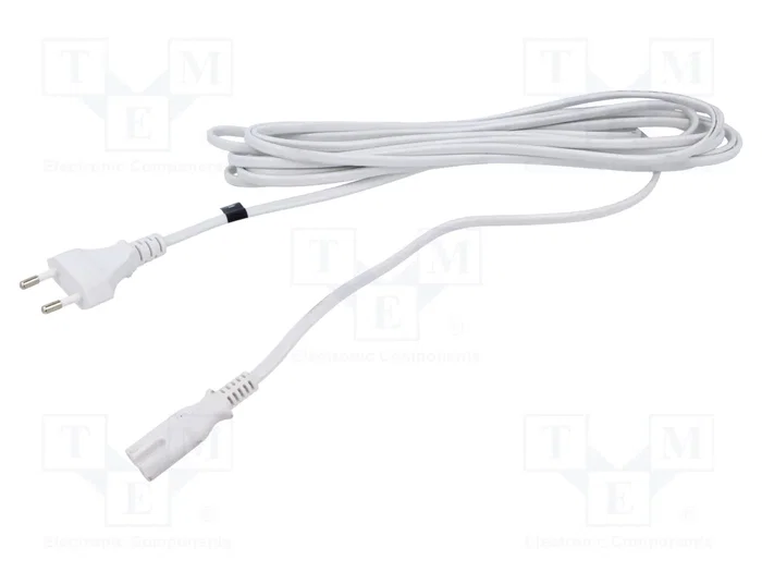 POS Cable de alimentación H03VVH2-F de 5m Blanco POS Cable de alimentación H03VVH2-F de 5m Blanco