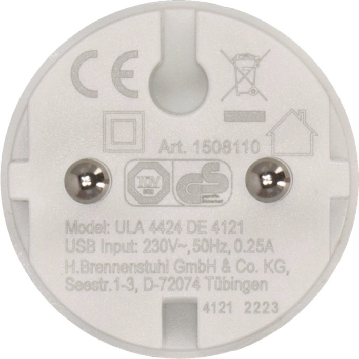 Brennenstuhl Adaptador de enchufe con USB 2.4A Blanco Brennenstuhl Adaptador de enchufe con USB 2.4A Blanco