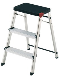 ROLSER Taburete Hogar Aluminio 3 Peldaños Negro MT3001