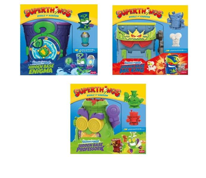 Magic Box Base Oculta Superthings Kazoom Power Battle Enigma Mr. King Profesor Incluye 2 Superthings Exclusivos y 2 Figuras Exclusivas Modelos Surtidos