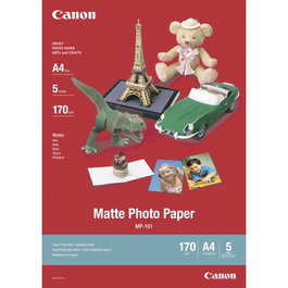 Canon MP-101 Papel Fotográfico Mate A4 170g, 5 Hojas