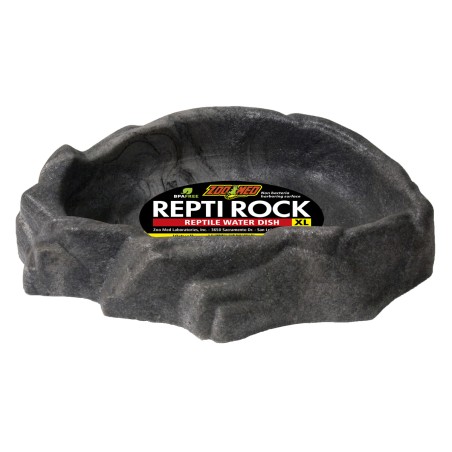ZooMed Repti Rock Bebedero Mediano para Reptiles - Virtualmente Indestructible, Superficie Lisa No Porosa, 17x12,7 cm