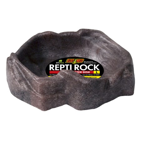 ZooMed Repti Rock Bebedero Mediano para Reptiles - Virtualmente Indestructible, Superficie Lisa No Porosa, 17x12,7 cm