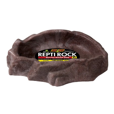 ZooMed Repti Rock Bebedero Mediano para Reptiles - Virtualmente Indestructible, Superficie Lisa No Porosa, 17x12,7 cm