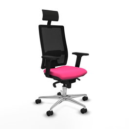 PIQUERAS Y CRESPO Silla de oficina Horna Rosa con mecanismo Sincro
