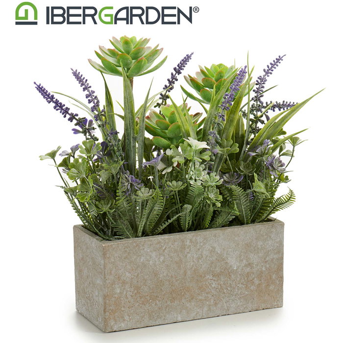 Ibergarden Maceta Rectangular Cemento Surtido 17x23x7 cm Plástico Corcho (Set de 8)