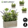 Ibergarden Maceta Rectangular Cemento Surtido 17x23x7 cm Plástico Corcho (Set de 8)