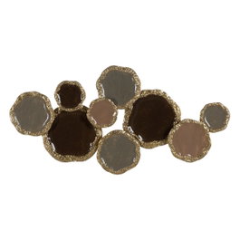 Ixia Mural de Pared Decorativo Metal Marrón-oro 118,70 x 6,40 x 56,5