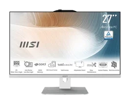 MSI AIO Modern AM272P 1M-1423EU Ordenador Todo-en-Uno 27" FHD IPS, Intel Core i5-150U, Iris Xe, 16 GB DDR5, 512 GB SSD, Windows 11 Pro - Blanco