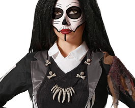 Collar de Huesos Blancos con Diseño Macabro para Halloween