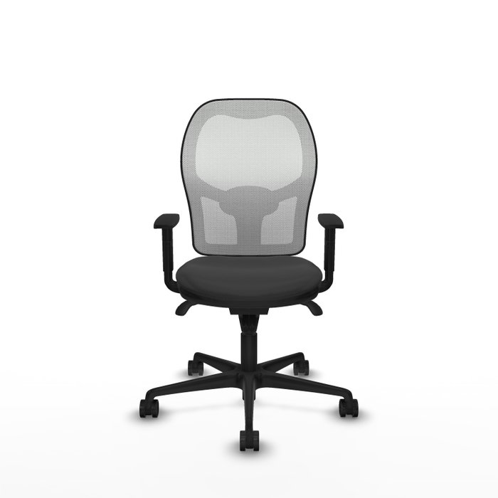 Silla de oficina Jorquera con mecanismo Sincro tapizada con Similpiel color Gris oscuro y malla color Blanco. Equipada con lumbar 1D, Brazos 1D y Ruedas 65mm nailon Silla de oficina Jorquera con mecanismo Sincro tapizada con Similpiel color Gris oscuro y malla color Blanco. Equipada con lumbar 1D, Brazos 1D y Ruedas 65mm nailon