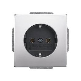 BUSCH JAEGER BJ 20EUC-866 Steckdosen-Einsatz, Marco para Toma de Corriente en Acero Inoxidable Pulido