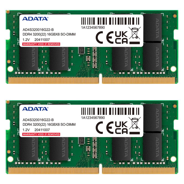 ADATA 16GB SO-DIMM 3200 (2x 8 GB) Dual-Kit AD4S32008G22-DTGN