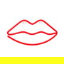 Forever Neón LED Lips Red Luz Decorativa para Pared o Mesa, Rojo, Tecnología LED