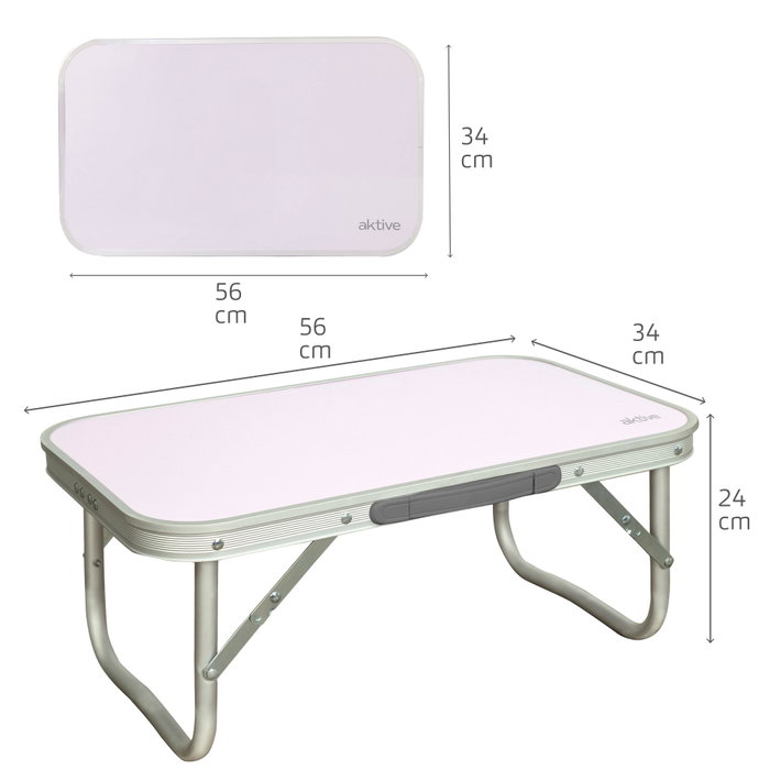 Aktive Mesa baja de aluminio para camping malva