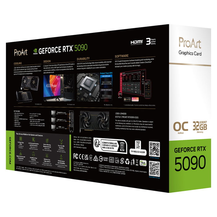 ASUS ProArt RTX5090-O32G NVIDIA GeForce RTX 5090 32 GB GDDR7 ASUS ProArt RTX5090-O32G NVIDIA GeForce RTX 5090 32 GB GDDR7