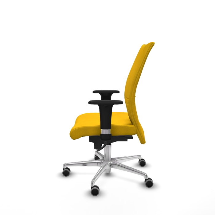 PIQUERAS Y CRESPO Silla Albacete Confidente con Mecanismo Sincro, Tela Amarillo, Base Aluminio, Brazos 1D, Ruedas 65mm PIQUERAS Y CRESPO Silla Albacete Confidente con Mecanismo Sincro, Tela Amarillo, Base Aluminio, Brazos 1D, Ruedas 65mm