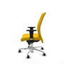 PIQUERAS Y CRESPO Silla Albacete Confidente con Mecanismo Sincro, Tela Amarillo, Base Aluminio, Brazos 1D, Ruedas 65mm