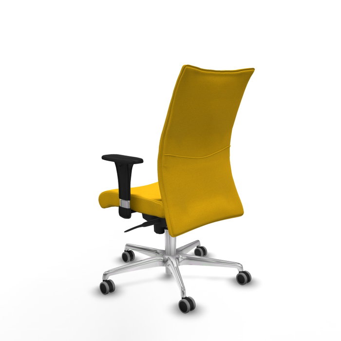 PIQUERAS Y CRESPO Silla Albacete Confidente con Mecanismo Sincro, Tela Amarillo, Base Aluminio, Brazos 1D, Ruedas 65mm PIQUERAS Y CRESPO Silla Albacete Confidente con Mecanismo Sincro, Tela Amarillo, Base Aluminio, Brazos 1D, Ruedas 65mm