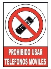 Señal Informativa Prohibido Usar Telefonos Moviles Rojo