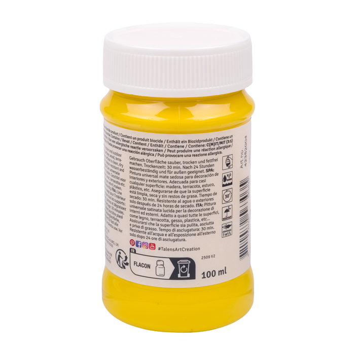 Talens Art Creation Pintura Interior/Exterior Amarillo Sólido 100ml