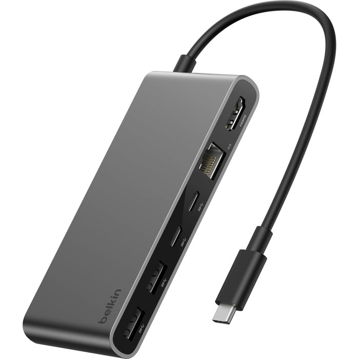 Belkin Hub USB-C de 8 puertos con Ethernet 2.5Gb y Dual USB-C Gris