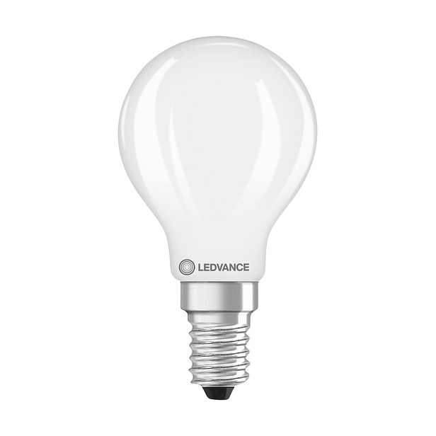 OSRAM LED Classic P 40 Filament 3.4W E14 827 Frosted - Bombilla LED Mini Vintage 470 lm Blanco Cálido 2700K, Regulable