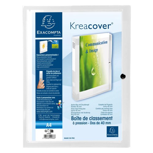 Carpeta De Proyectos Exacompta Exabox Pp Kreacover A4 4 Cm Translucido (Set de 5) Carpeta De Proyectos Exacompta Exabox Pp Kreacover A4 4 Cm Translucido (Set de 5)