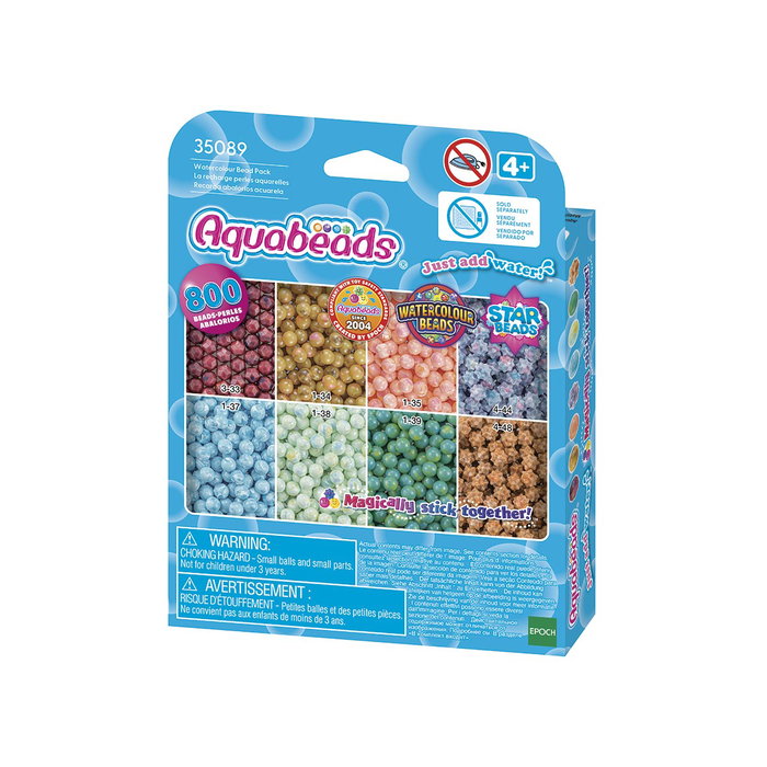 Aquabeads Set de Recarga de Abalorios Acuarela con 800 Unidades en 8 Colores