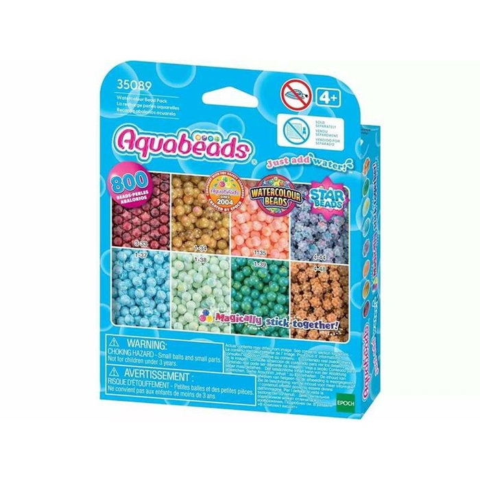 Aquabeads Set de Recarga de Abalorios Acuarela con 800 Unidades en 8 Colores