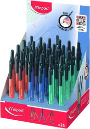 Compas Maped Compass-Pen Surtido Expositor De 24 (Portaminas Que Se Convierte En Compas)