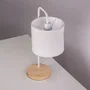 El Tigre Lámpara de Mesa SKD-T1012 de Tela y Madera, Diseño Único y Elegante para Dormitorio, Comedor y Sala de Estar