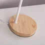 El Tigre Lámpara de Mesa SKD-T1012 de Tela y Madera, Diseño Único y Elegante para Dormitorio, Comedor y Sala de Estar