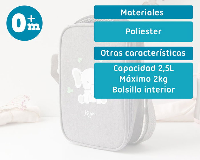 KioKids Dolci Amici Bolsa Térmica Elefante Gris Conserva Calor y Frío 2.5L para Niños +0 Meses KioKids Dolci Amici Bolsa Térmica Elefante Gris Conserva Calor y Frío 2.5L para Niños +0 Meses