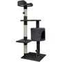 JAPSER Árbol para Gatos ALC06 Mediano con Nicho y Pelotas de Juego 40 x 40 x 114 cm Gris