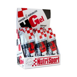 NUTRISPORT Hgel Cola con Cafeína - Gel Energético Hidratante de Carbohidratos con Aminoácidos y Vitaminas - Caja de 18 Unidades
