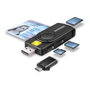 Axagon CRE-SMP2A USB Smart Card & SD/microSD/SIM Card PocketReader