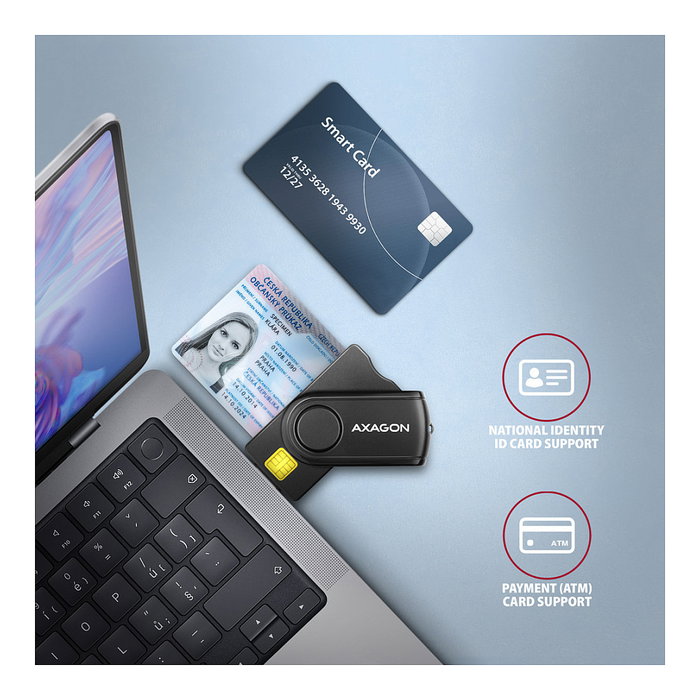Axagon CRE-SMP2A USB Smart Card & SD/microSD/SIM Card PocketReader Axagon CRE-SMP2A USB Smart Card & SD/microSD/SIM Card PocketReader