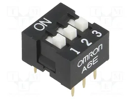 Aratas DIP-SWITCH A6E-3104 de 3 secciones ON-OFF THT