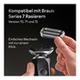 Braun Series 7 74S Cabezal para afeitado, 3 Recambios, Negro y Acero Inoxidable, Compatible con Máquinas Braun Series 7