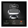 Braun Series 7 74S Cabezal para afeitado, 3 Recambios, Negro y Acero Inoxidable, Compatible con Máquinas Braun Series 7