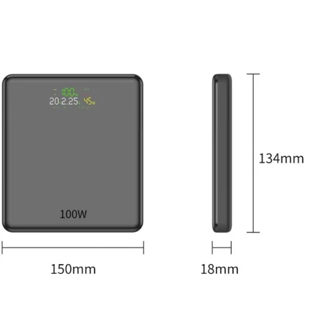 Leotec Powerbank 20000 mAh LEPOW100W20G 100W Gris con cable USB-C