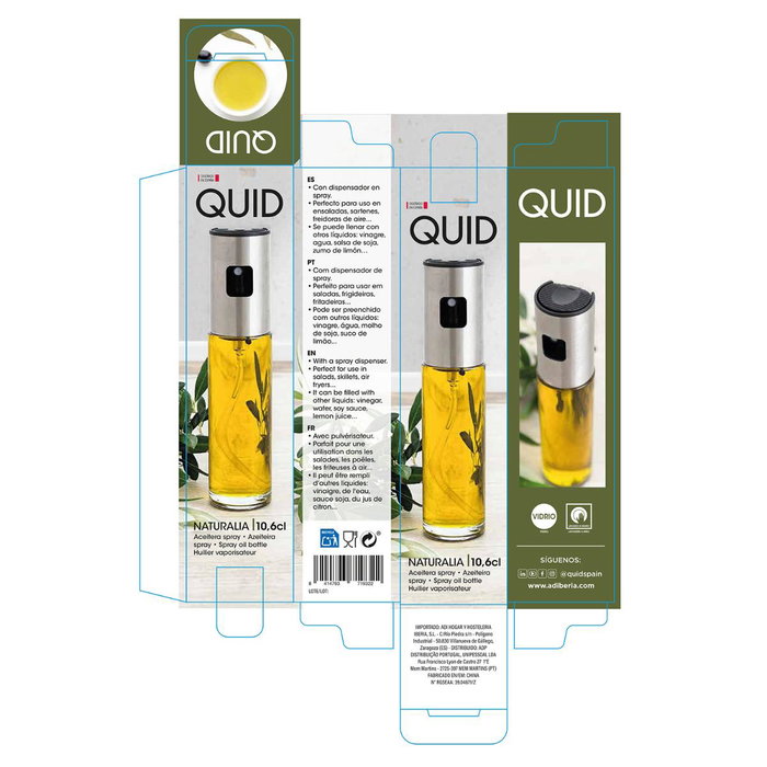 Aceitera Spray Vidrio Naturalia Quid 106 mL (12 Unidades) Aceitera Spray Vidrio Naturalia Quid 106 mL (12 Unidades)