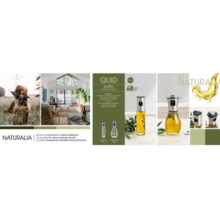 Quid Aceitera Spray Vidrio Naturalia 106 mL (12 Unidades)​
