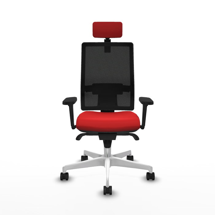 PIQUERAS Y CRESPO Silla de oficina Horna con mecanismo Sincro, Rojo y Negro