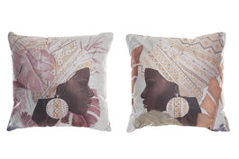 DKD Home Decor Cojín Africana Multicolor Poliéster 45x10x45 cm
