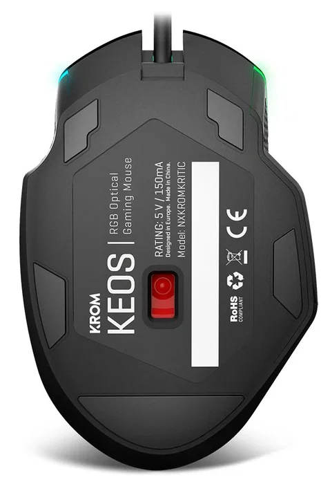 Krom Ratón Gaming Keos Óptico 6400 DPI, RGB Rainbow, 7 Botones Programables, Cable USB, Ergonomía Diestro, Color Negro, Ref. nxkromkeos Krom Ratón Gaming Keos Óptico 6400 DPI, RGB Rainbow, 7 Botones Programables, Cable USB, Ergonomía Diestro, Color Negro, Ref. nxkromkeos