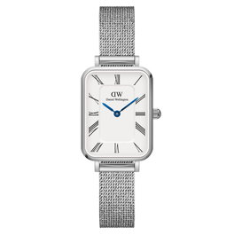 Daniel Wellington Quadro Roman DW00100690 con caja dorada y correa gris